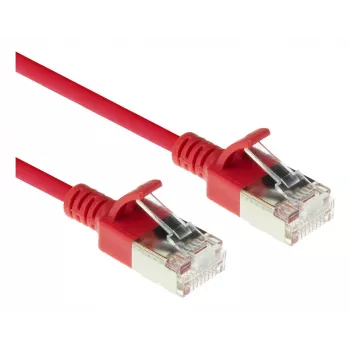 ACT rojo cable de conexión Slimline U/FTP CAT6A LSZH para centro de datos de 2 m con conectores RJ45