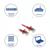 ACT rojo cable de conexión Slimline U/FTP CAT6A LSZH para centro de datos de 2 m con conectores RJ45