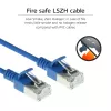 ACT azul cable de conexión Slimline U/FTP CAT6A LSZH para centro de datos de 2 metros con protección de lengüeta y conectores RJ45