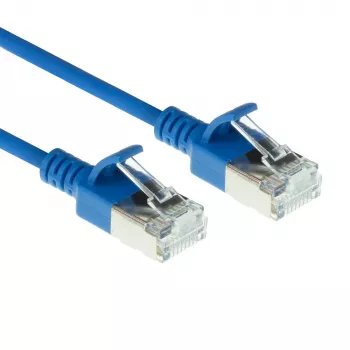 ACT azul cable de conexión Slimline U/FTP CAT6A LSZH para centro de datos de 0,25 metros con conectores RJ45