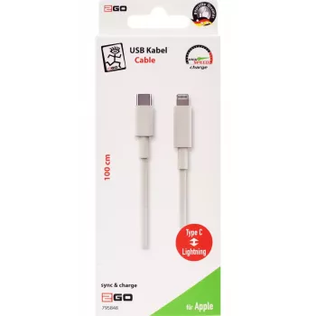 Cable Lightning 2GO 795848 1 m USB C a Lightning blanco