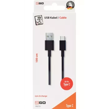 Cable USB 2GO 795731 1 m USB B USB C USB 3.2 Gen 1 negro
