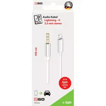 Cable de audio 2GO 797218 1 m 3,5 mm Lightning blanco