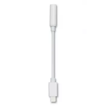 Cable de audio 2GO 797294 conector hembra jack 3,5 mm a conector macho Lightning 0,1 m blanco