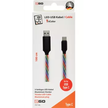 Cable USB 2GO 797146 1 m USB B USB C multicolor