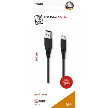 Cable USB 2GO 797281 1 m USB B USB C negro
