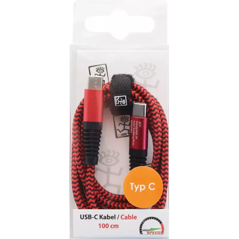 Cable USB 2GO 797195 USB 3.2 Gen 1 1 m USB C rojo