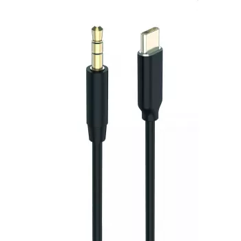 Cable de audio 2GO 797219 1 m 3,5 mm USB Type-C negro