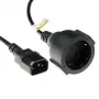 Cable de alimentación ACT C14 - tipo F conector hembra (corriente máx. 10A) negro 0,6 m