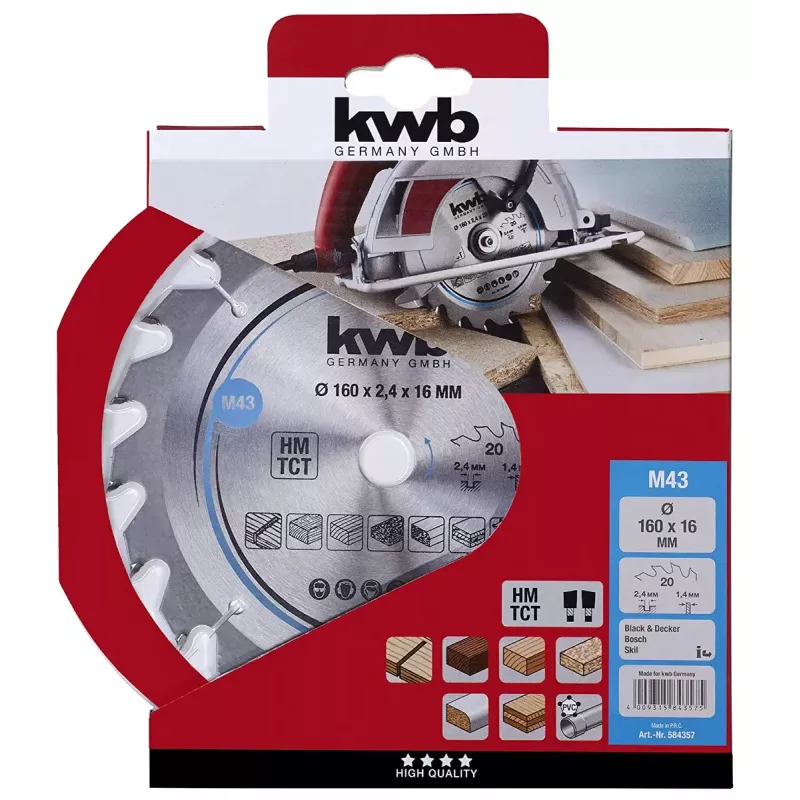 Disco de sierra circular KWB 584357 con plaquitas de carburo 1 ud.