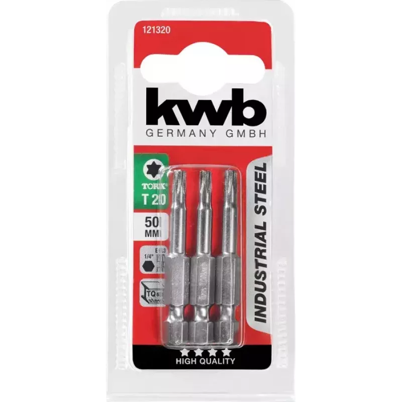 Puntas de destornillador kwb INDUSTRIAL STEEL 50 MM TORX T15, 3 uds.