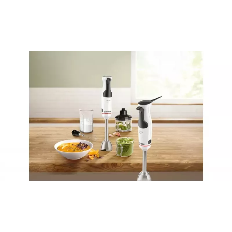 Batidora de mano Bosch Serie 4 MSM4W421, 800 W, negra, blanca