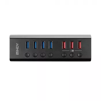 Hub USB 3.0 Lindy de 4 puertos con 3 conexiones Quick Charge 3.0