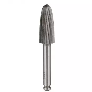 Fresa rotativa KWB 700340 — cabeza cónica HSS Ø12 mm, vástago Ø6 mm, para acero inoxidable