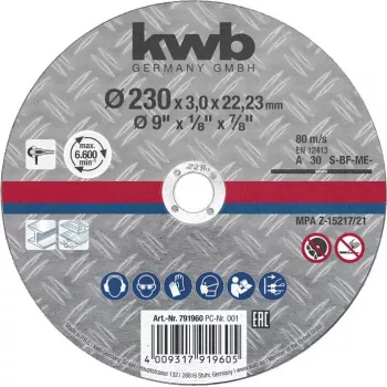 Disco de corte KWB 791993, núcleo plano, para metal