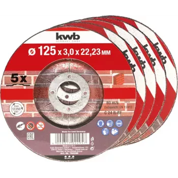 Disco de corte KWB 792295 para piedra, cualquier marca, 5 uds.