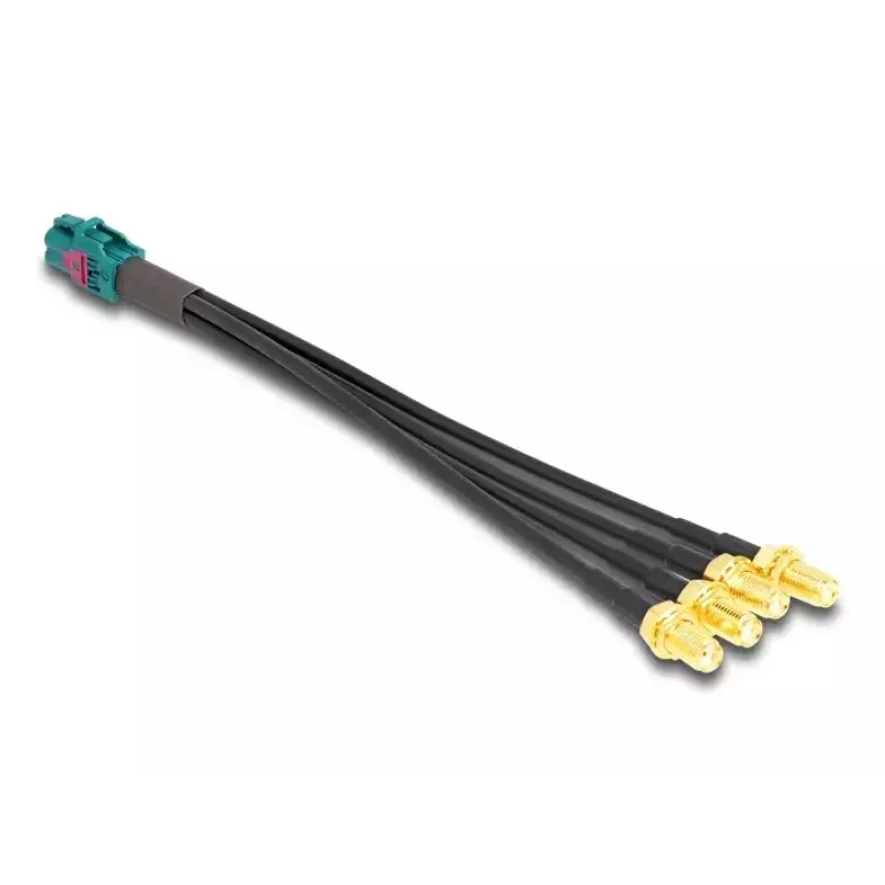 DeLOCK 90143 Cable coaxial 0,2 m Mini FAKRA Z 4 x SMA negro