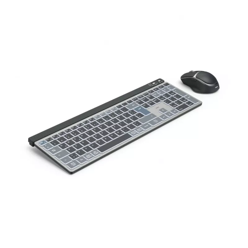 Hama WKM-750 set de teclado y ratón inalámbrico multidispositivo, LED, QWERTZ, negro