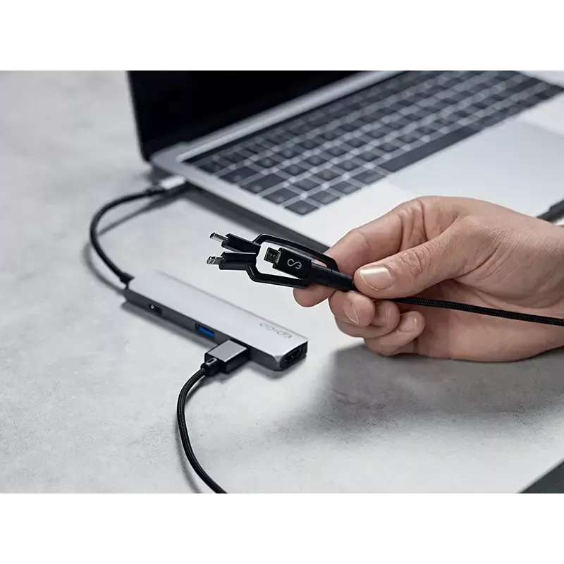 Cable 3 en 1 USB-A a USB-C/Micro-USB-B/Lightning 1,2 m Epico