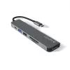 Hub de interfaz Epico 9915112100080 — host USB Type-C, HDMI, USB 2.0, USB Type-C, lector de tarjetas MicroSD/SD, aluminio/TPU, gris