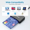 Lector de tarjetas de chip por contacto USB-C Manhattan con ranura microSD, conector macho USB Type-C a interfaz de lector por contacto y microSDXC, compatible con Windows, macOS y Linux, lee tarjetas SIM con adaptador, cable de 1 m, Negro, tres años de garantía