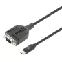 Cable convertidor USB-C a serie Manhattan, 1 m, conector macho a conector macho, serie/RS232/COM/DB9, chip Prolific PL2303GT, cable Negro, tres años de garantía