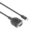 Cable convertidor USB-C a serie Manhattan, 1 m, conector macho a conector macho, serie/RS232/COM/DB9, chip Prolific PL2303GT, cable Negro, tres años de garantía