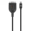 Cable convertidor USB-C a serie Manhattan, 1 m, conector macho a conector macho, serie/RS232/COM/DB9, chip Prolific PL2303GT, cable Negro, tres años de garantía