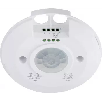 Renkforce 1488533 Detector de movimiento PIR de techo, 360 grados, relé, blanco, IP20