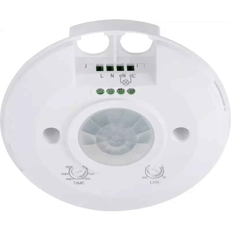 Renkforce 1488533 Detector de movimiento PIR de techo, 360 grados, relé, blanco, IP20