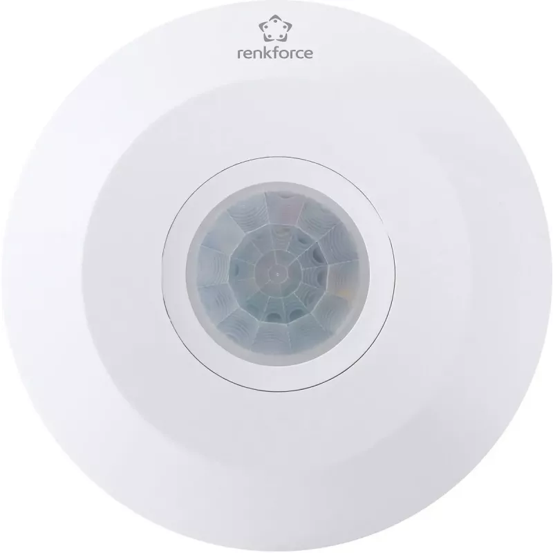 Renkforce 1488533 Detector de movimiento PIR de techo, 360 grados, relé, blanco, IP20