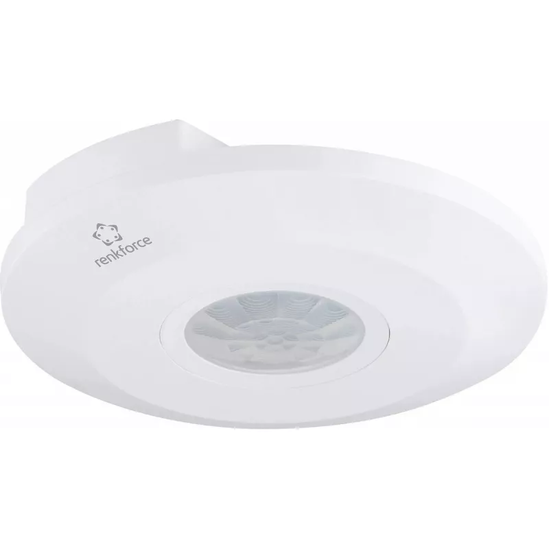 Renkforce 1488533 Detector de movimiento PIR de techo, 360 grados, relé, blanco, IP20