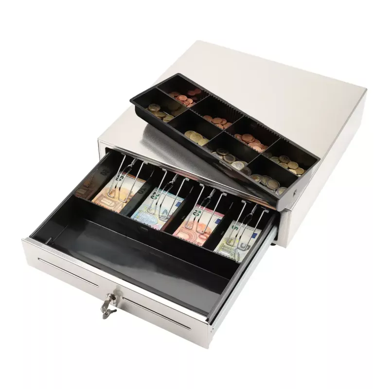 Olympia LD 410S cajón portamonedas manual, plateado