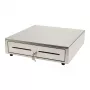 Cajón portamonedas manual Olympia LD 410S, carcasa de acero inoxidable, 415 × 410 × 104 mm, 6,5 kg