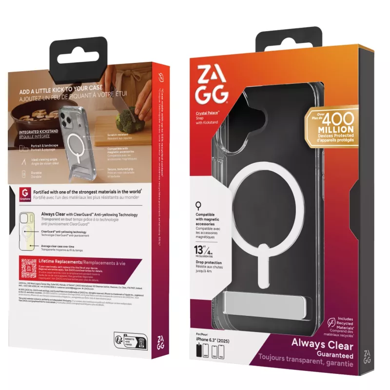 Funda ZAGG Crystal Palace Snap Kickstand para Apple iPhone 17, funda, Apple, iPhone 17, 16 cm (6,3
