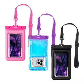 Funda universal impermeable para móvil LAUT POP AQUA IP68, negra – para smartphones