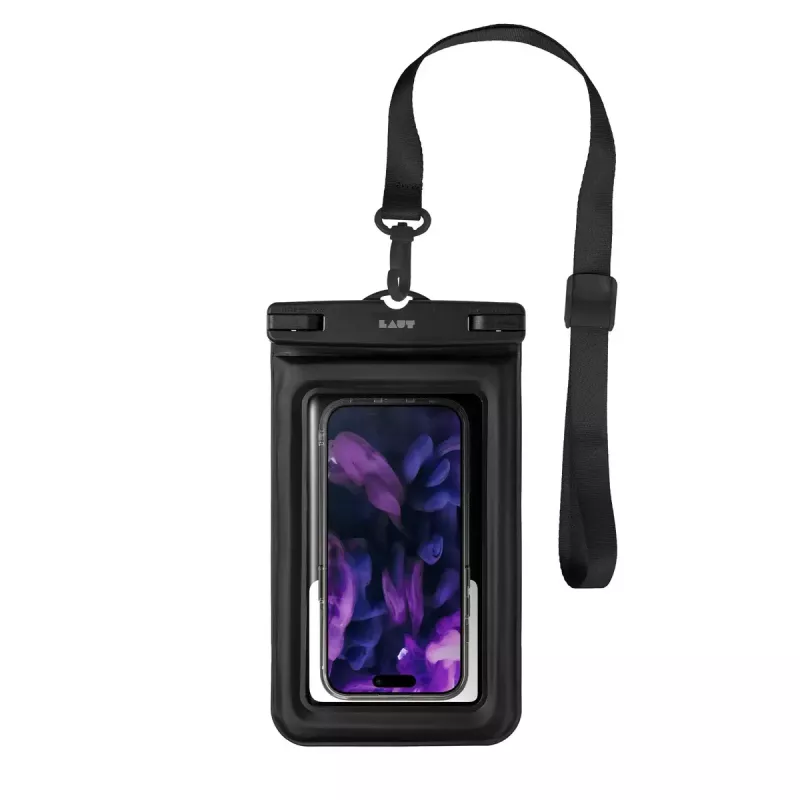 Funda universal impermeable para móvil LAUT POP AQUA IP68, negra – para smartphones