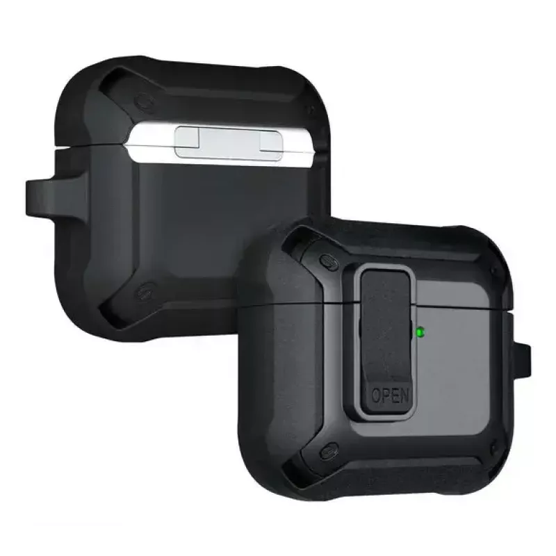 Funda protectora para AirPods 4 LAUT ZENTRY — policarbonato + TPU, negro