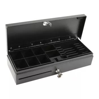 Cajón portamonedas electrónico Olympia HS-170 acero negro 460x170x100mm