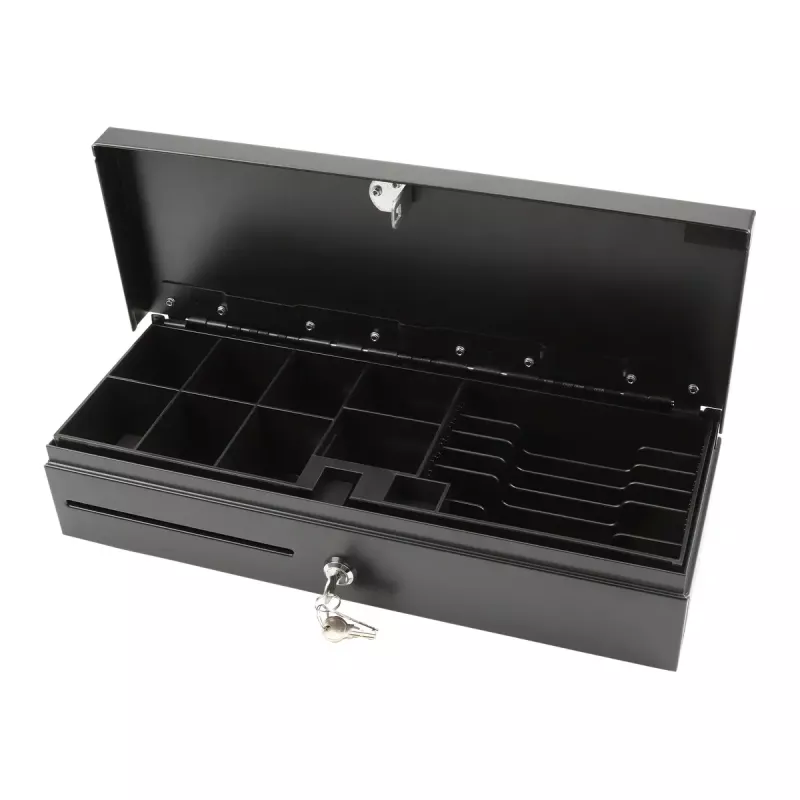 Cajón portamonedas electrónico Olympia HS-170 acero negro 460x170x100mm