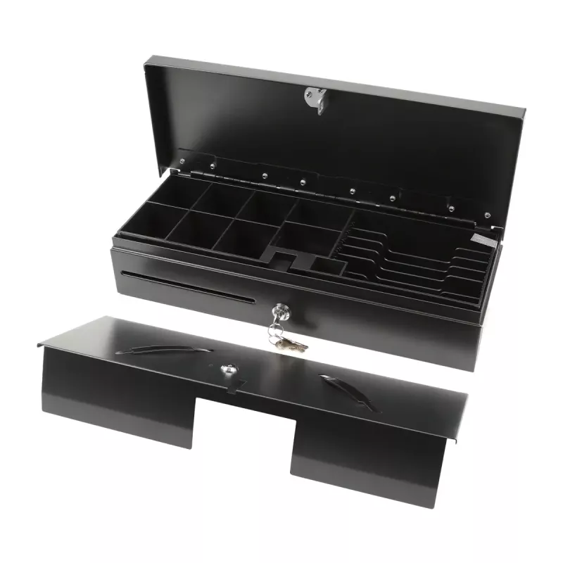 Cajón portamonedas electrónico Olympia HS-170 acero negro 460x170x100mm