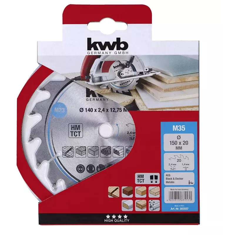 Disco de sierra circular KWB 583557 con plaquitas de metal duro 1 unidad