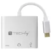 Dock para portátil/replicador de puertos Techly IADAP USB31-HDMIPTY cableado USB 3.2 Gen 1 (3.1 Gen 1) Type-C plateado