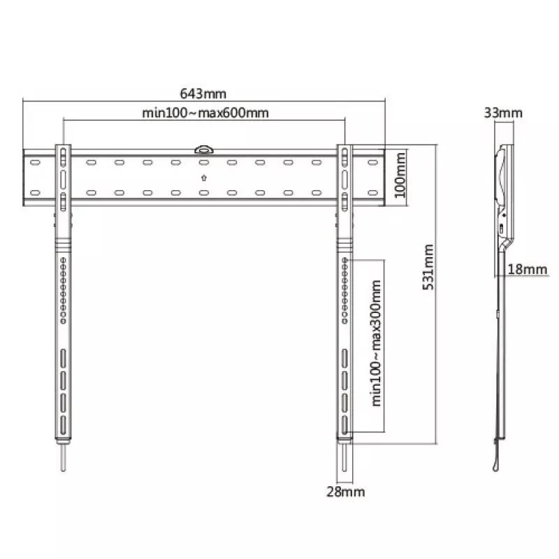 Soporte de pared para TV Techly ICA-PLB 736F 2,03 m (80