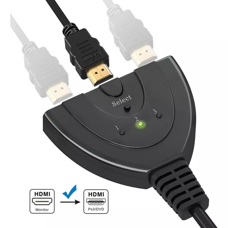 Conmutador de vídeo Techly IDATA HDMI-3F30