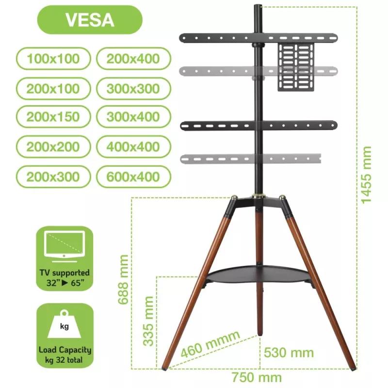 Soporte de TV Techly ICA-TR58 165,1 cm (65