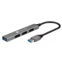 Dock para portátil/replicador de puertos Techly IUSB32-HUB4A-3U2SLS Cableado USB 3.2 Gen 1 (3.1 Gen 1) Tipo-A Gris