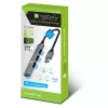 Dock para portátil/replicador de puertos Techly IUSB32-HUB4A-3U2SLS Cableado USB 3.2 Gen 1 (3.1 Gen 1) Tipo-A Gris