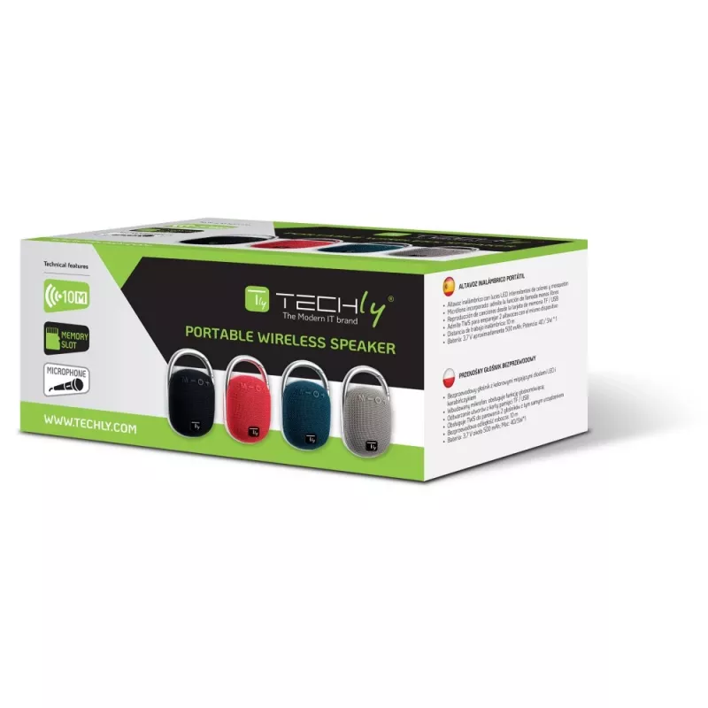 Altavoz portátil/fiesta Techly ICASBL321BK Mono altavoz portátil Negro 5 W