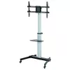 Soporte de suelo con bandeja Techly para TV LCD/LED 37-86 inch, 200 x 200 mm, 600 x 400 mm, -10 - 5°, 180°, Aluminio, Plástico, Acero, Negro, Gris